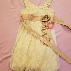 Cream & gold glitter dress sz16